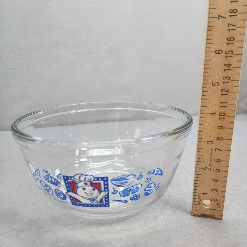 Anchor Hocking Mixing Bowl Clear Pillsbury Doughboy Vintage 1994 1.5Qt 7in